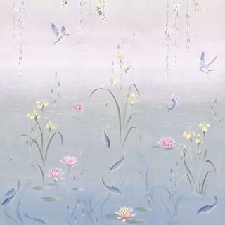 Water Garden Soft Jade/Pink Blossom - DWAW217131