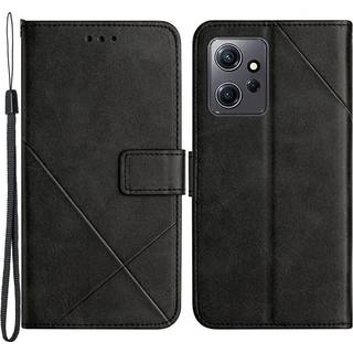 SKALO Xiaomi Redmi Note 12 4G PU læderpung med prægning - Sort
