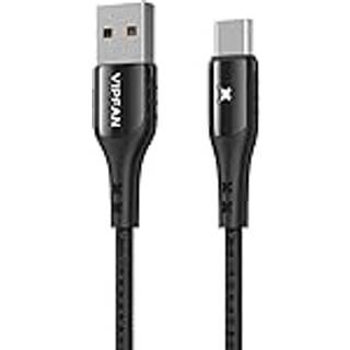 USB til USB-C kabel Vipfan Farverig X13, 3A, 1.2m (sort)