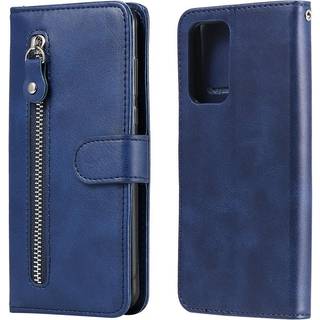Samsung Galaxy A52 (4G / 5G) Læder Cover m. Lynlåslomme - Blå