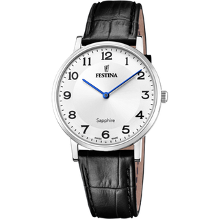 Festina Swiss Made Slim herreur i stål med sølvfarvet urskive