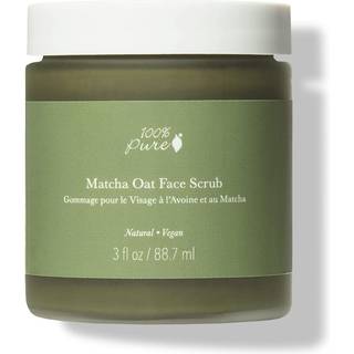 100% Pure Matcha Oat Face Scrub Facial for Glowy Radiant Skin Exfoliator & Pore Minimizer Natural Skincare for Women & Men Vegan - 3 Oz