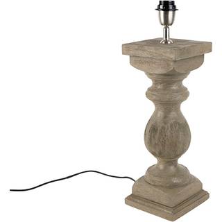 Rustik bordlampe uden skærm vintage grå træ - Hyssop