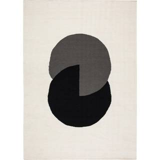 NJRD Circles blocks kelimtæppe naturhvid 170x240 cm
