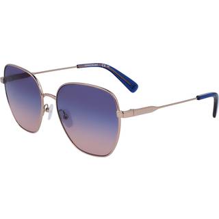 LONGCHAMP Kvinde LO168S 757 Solbriller Metal Guld Blå Firkantet Normal Normal
