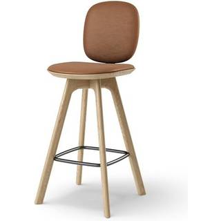 Brdr. Krüger Pauline Comfort Barstol H65 Egetræ/Brandy Læder