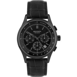 Sekonda 30113 Black IP Black Strap Watch - W31385