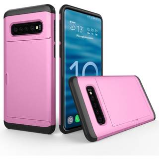 Samsung Galaxy S10 kortholder hybrid etui - Lyserød