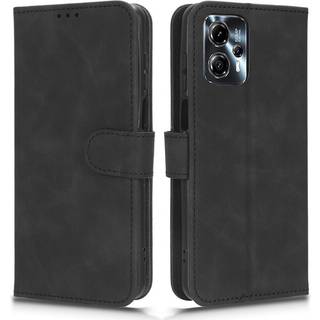 SKALO Motorola Moto G23 4G Matt PU-læderpungetui - Sort