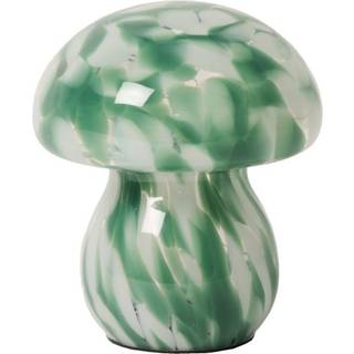 Mushroom lampe i glas, grøn/hvid
