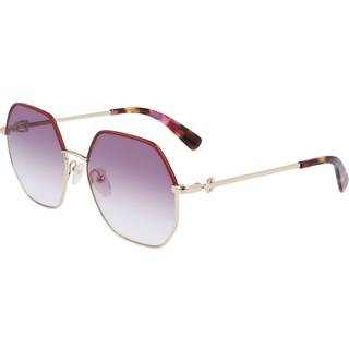 LONGCHAMP Kvinde LO140SL 721 Solbriller Metal Guld Violet Geometrisk Skygge