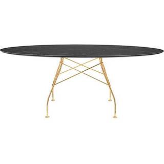 Kartell Glossy spisebord - 192x118 cm. - Black - guld stel