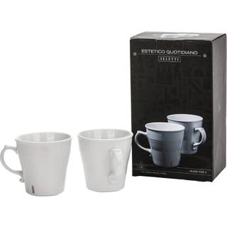 Seletti Tea and Coffee - Mugs, set of two in White Fine porcelain