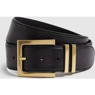 Reiss Reiss Black Brompton Leather Square Buckle Belt