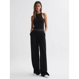 Reiss Reiss Black Abigail Wide Leg Elasticated Trousers