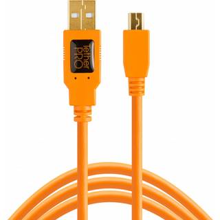 Tether Tools TetherPro USB data cable for USB 2.0 Type A to USB 2.0 Mini-B (5-pin) - 4.6 meters length orange