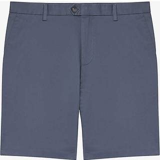 Reiss Reiss Airforce Blue Wicket Cotton Chino Shorts with Stretch