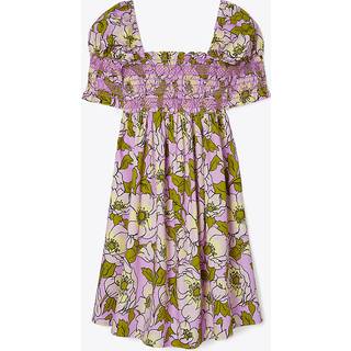 Tory Burch Floral smocked cotton minidress - multicoloured - L
