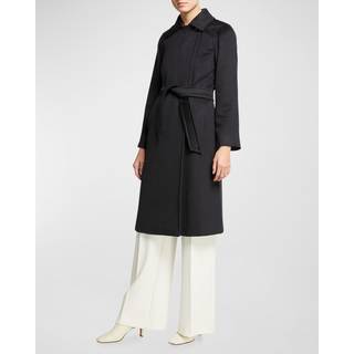 Max Mara Manuela Icon belted wool coat - blue - M
