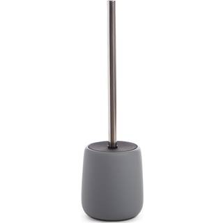 Bino toilet b?rste med holder silikone coated keramisk lysegr? - toiletsk?l b?rste og holder toilet sk?l renere b?rste og holder badev?relse b?rs
