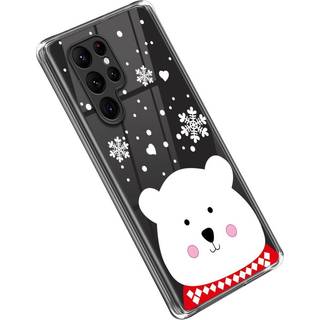 Samsung Galaxy S22 Ultra TPU Plast Julecover - Merry Christmas - Buttet Isbjørn