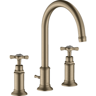 AXOR Montreux 3-huls håndvaskarmatur, M. bundventil, Børstet Nikkel PVD