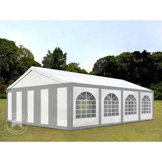 5x8m, Partytelt, PE-teltdug, grå-hvid - (91123)