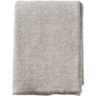 Klippan Yllefabrik Diamonds Plaid 130x180 Cm - Plaider & Tæpper Lammeuld Natural Beige - 2191-01