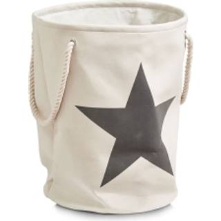 Vasketøjskurv med stjerne - beige
