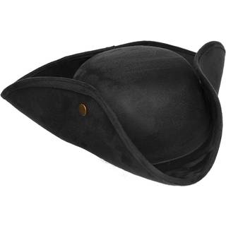 Schwarzer Piratenhut im Wildleder-Look