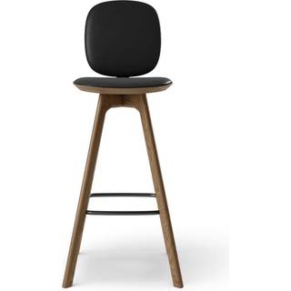 Brdr. Krüger Pauline Comfort Barstol H75 Røget Egetræ/Sort Læder