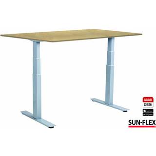 Sun-Flex Easydesk VI hæve-sænkebord 140x80cm birk med alu stel