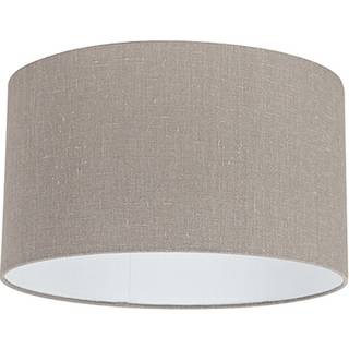 Lampekappe af bomuld Taupe med hvidt indre 35/35/20