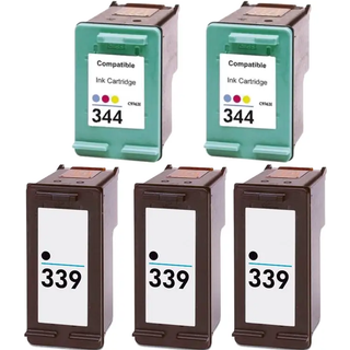 Kompatibel blækpatroner HP 339 XL - 344 - C8767EE, 5 stk. rabatpakke 118 ml