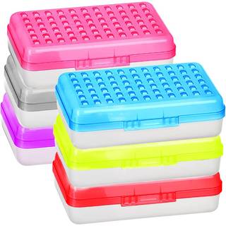 Plastik blyantboks Stor kapacitet blyantbokse - 6 pakke forskellige farver blyantboks Plastik blyant sag Kontorforsyning Opbevaringsarrang?rboks