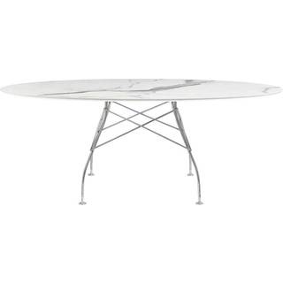 Kartell Glossy spisebord - 192x118 cm. - White - krom stel