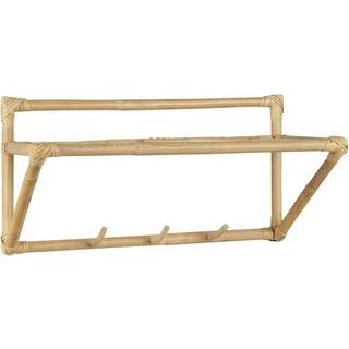 Ib Laursen Hylde med 3 knager rattan