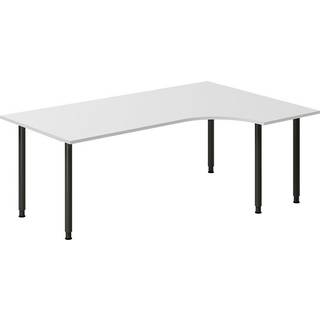 Skrivebord DNA, Lysgrå 2000x1200 mm Højre I-ben/Sort