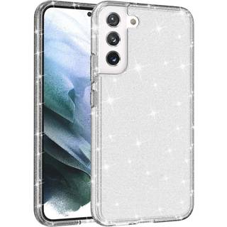 Samsung Galaxy S22 Hybrid Plastik Bagside Cover Gennemsigtig - Transparent Glitter