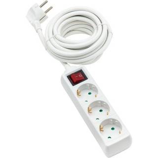 Luxorparts Stikdåse med afbryder 3-vejs - Hvid - 5 m