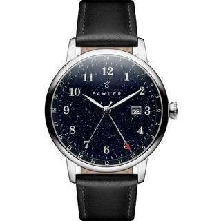 Night Sky | Sølvfarvet Rustfri Stål Aventurin Urskive GMT Ur