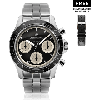 1960 Racing Chronograph | Kirurgisk stål, Sort & Råhvid