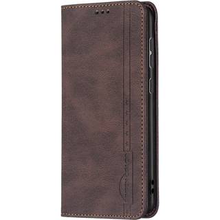 Samsung Galaxy A73 (5G) BINFEN Blødt Læder Flip Cover m. Pung - Integreret Magnet - Brun