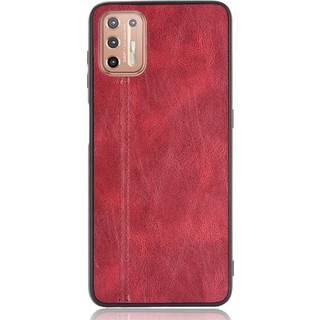 Motorola Moto G9 Plus - Læderbelagt Cover - Rød