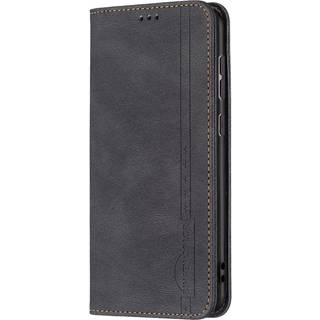 Samsung Galaxy A73 (5G) BINFEN Blødt Læder Flip Cover m. Pung - Integreret Magnet - Sort