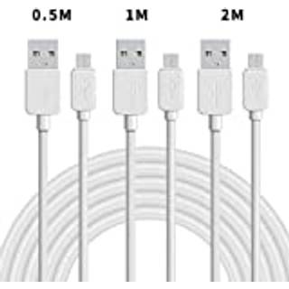 NÖRDIC kabel kit 3 pak 0,5m + 1m + 2m En USB 2.0 Micro B 480Mbps 2,4a hvid Android mobil og tablet