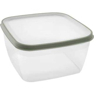 Madkasse Nordiska Plast Cook It ECO Kvadrat, transparent/khaki grøn, 2.5 liter