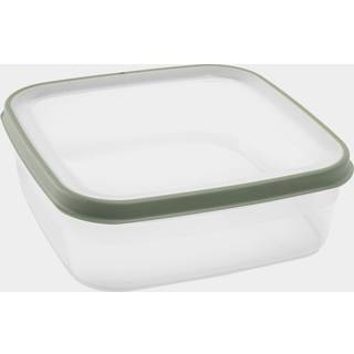 Madkasse Nordiska Plast Cook It ECO Kvadrat, transparent/khaki grøn, 1.6 liter