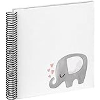 Baby Elephant Hearting Spiralalbum Hvid - 24x24 cm (40 Hvide sider / 20 ark)