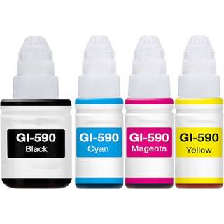 Kompatibel refill blæk Canon GI-590, 4 stk. rabatpakke 345 ml